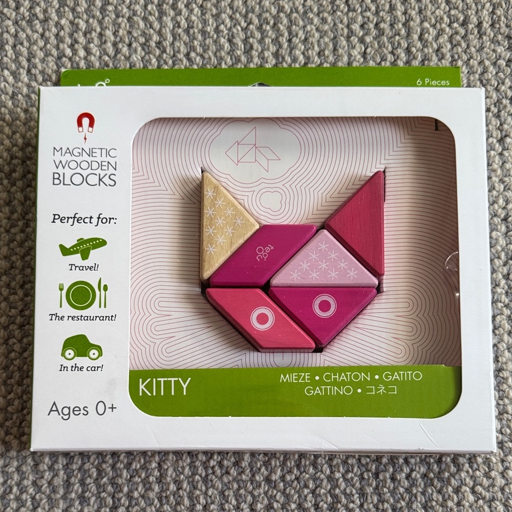 Tegu Kitty Magnetic Wooden Blocks